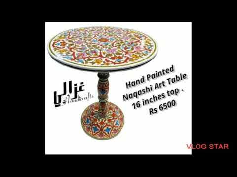 Beautiful Handpainted Naqshi Art Table | Ghazali Handicraft