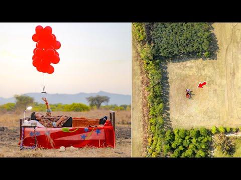 Shooting Fake DRONE Shot 😍 with 100+ Helium Balloons🎈 | OPPO Reno11 5G Phone