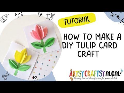 How to make DIY Tulip Card #cardcrafting #diwalicard #cards #artsycraftsymom #tutorial #papercraft