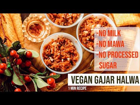 HOW TO MAKE VEGAN GAJAR KA HALWA (WITHOUT PROCESSED SUGAR) INDIAN DESERT | VEGAN RECIPE | HEALTHY