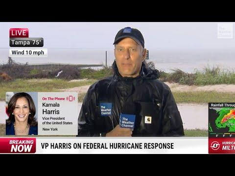 Vice President Kamala Harris Discusses Hurricane Milton With The Weather Channel Television Network