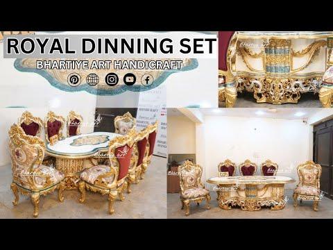 ROYAL CARVED DINNING SET / MFD.BY BHARTIYE ART HANDICRAFT #royal #carved #dinning #teakfurniture