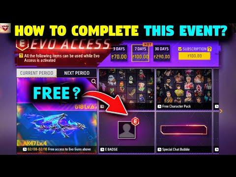 NEW EVO ACCESS EVENT FREE FIRE | E BADGE KAISE MILEGA | FF NEW EVENT TODAY | FREE FIRE NEW EVENT