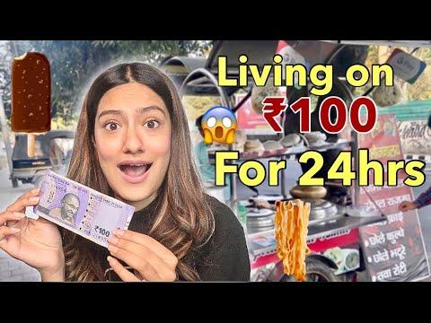 Living On ₹100 For 24 HOURS Challenge | Food Challenge | Mansi Kukreja