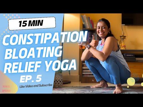 Constipation, Bloating, IBS, Digestion Relief  - 15 Min Yoga | Ep.5 #fitnesswithapoorva #yoga