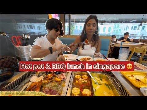 Hot Pot BBQ lunch in singapore #aadilkhanvlogs