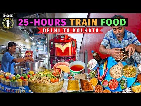 25-Hours of EATING only TRAIN FOOD from Delhi to KOLKATA | Indian Street Food on Indian Railways! 🇮🇳