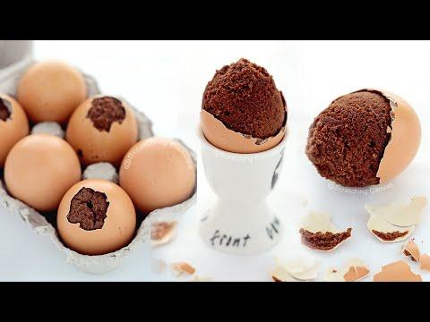 Brownies inside real eggs Recipe | Easter Chocolate Brownies without mold | Cake baked in Eggshells