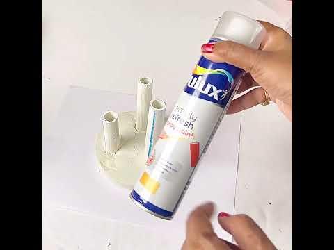 How to make candle stand using cement and PVC pipe