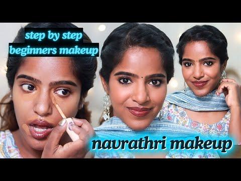 Step By Step Beginners Affordable Festive Makeup Tutorial For Navrathri/Vijayadhasami😍