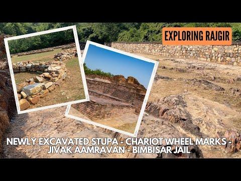 Exploring Rajir (Bihar) - Newly Excavated Stupa - Chariot Wheel Marks -  Aamravan - Bimbisar Jail